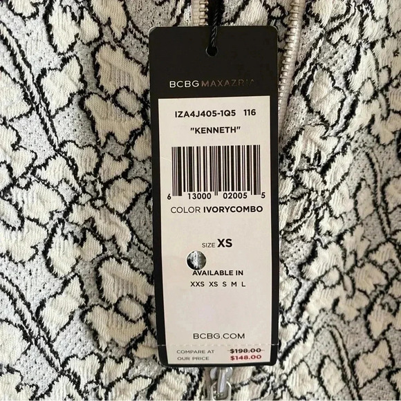 BCBGMaxAzria White and Black Lace Bomber Jacket Sz XS - Picture 9 of 9